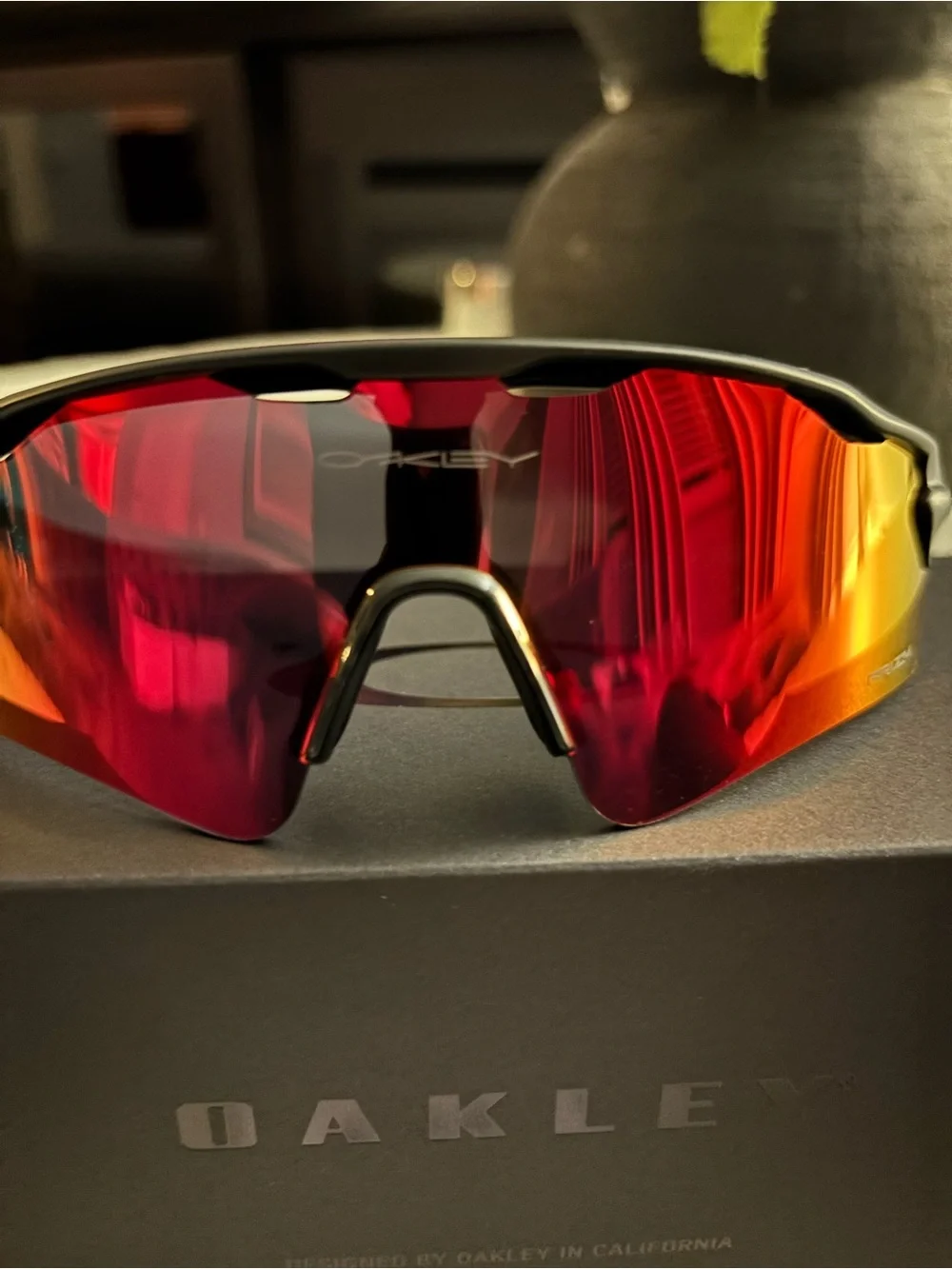 Oakley Radar Path Sunglasses Black Frame with Ruby-Orange Prizm Lens